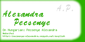 alexandra pecsenye business card